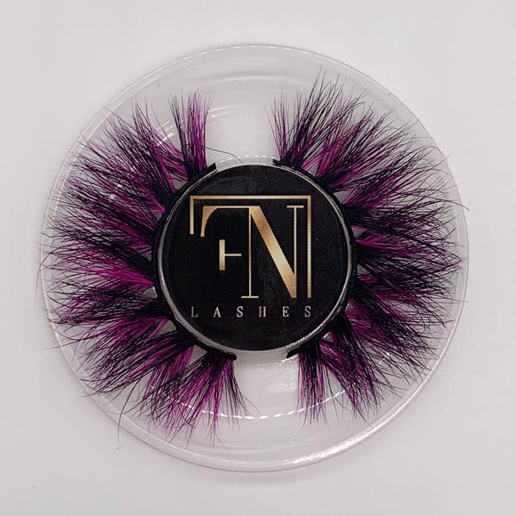 Colored Mink Lashes Black and Pink